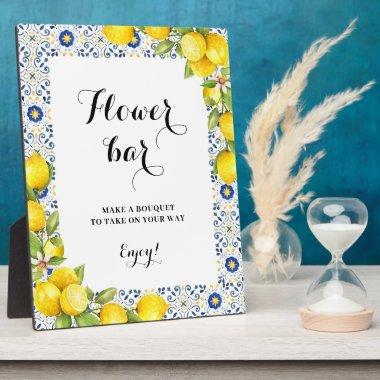 Lemon with Tiles Flower bar Bridal Shower Plaque