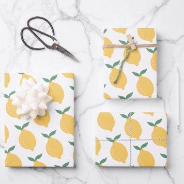 Lemon Wrapping Paper Flat Sheet Set of 3