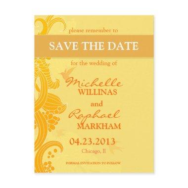 Lemon Yellow Birds Wedding Save the Date Announcement PostInvitations