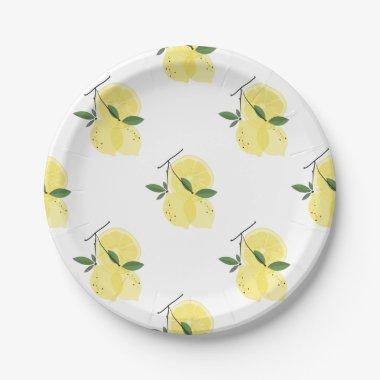 Lemon Yellow Bridal Shower Paper Plates