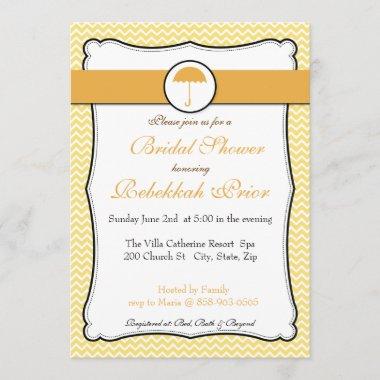Lemon Yellow Chevron Bridal Shower Invite