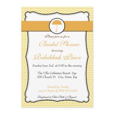 Lemon Yellow Chevron Bridal Shower Invite