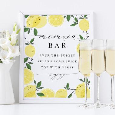 Lemon Yellow Citrus Mimosa Bar Sign