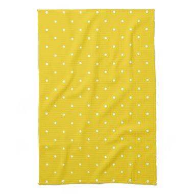 Lemon Yellow Polka Dot Kitchen Towels