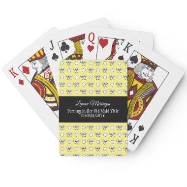 Lemon Yellow White Polka Dots Bows Personalized Poker