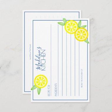 lemonade SUMMER CITRUS bridal shower RECIPE Enclosure Invitations