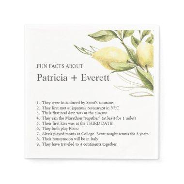 Lemond and leaves FUN FACT WEDDING Napkins
