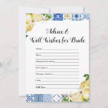 Lemons Advice and Well Wishes for the Bride Game Invitations
