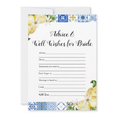 Lemons Advice and Well Wishes for the Bride Game Invitations