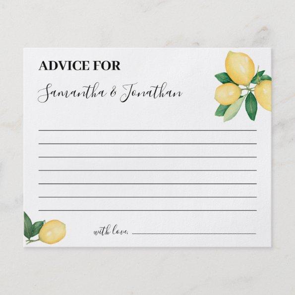 Lemons Advice for Couple Bridal Shower Invitations Flyer