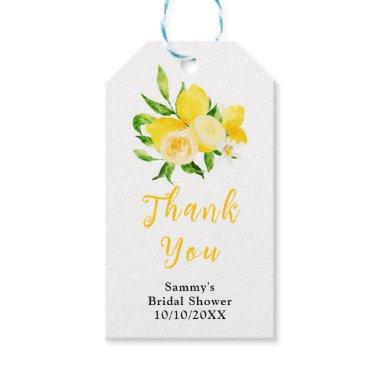 Lemons and Foliage  Thank You Gift Tags