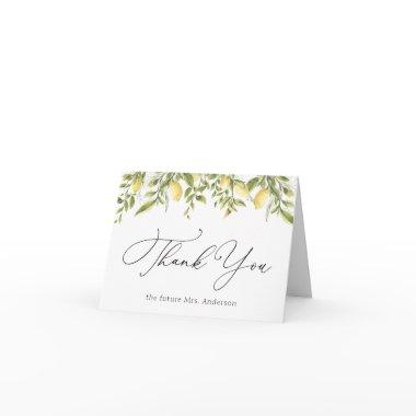 Lemons and Greenery Thank You Note
