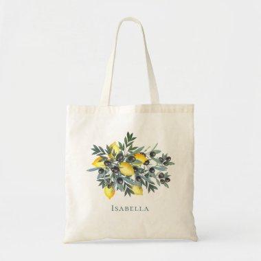 Lemons | Black Olives Bouquet Bridesmaid Tote Bag
