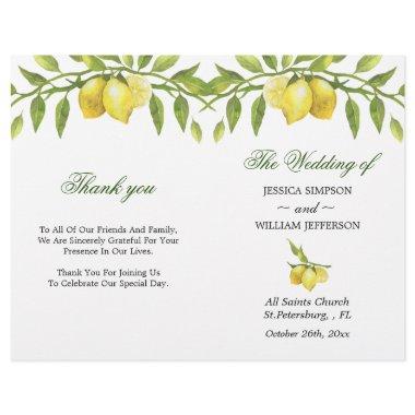 Lemons Blossom Greenery Folded Wedding