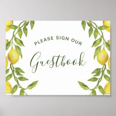 Lemons Blossom Greenery Sign Our Guestbook Sign