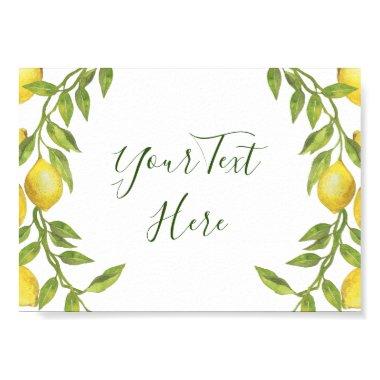 Lemons Blossom Greenery Sign Poster