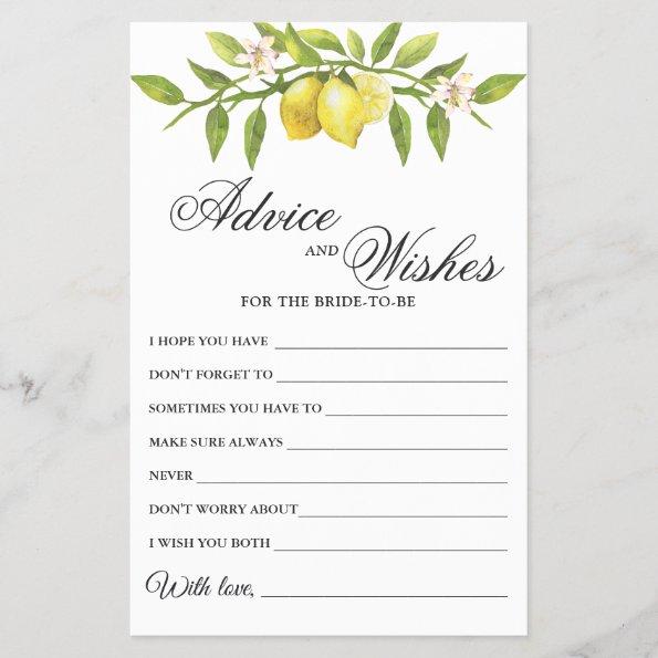 Lemons Blossom  Greenery Wishes & Advice Card