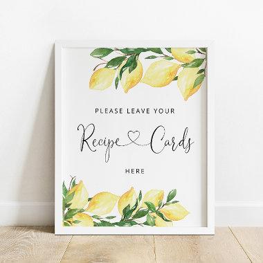 Lemons Bridal Shower sign Recipe Invitations Here Poster