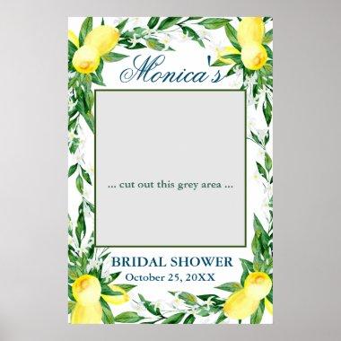 Lemons Greenery Blossom Bridal Shower Photo Prop Poster