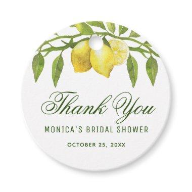 Lemons & Greenery Chic Bridal Shower Thank You Favor Tags