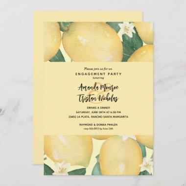 Lemons Greenery Engagement Party Invitations