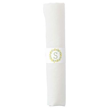 Lemons Greenery Monogram Elegant Napkin Bands