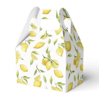 Lemons & Greenery Watercolor Gift Wedding Favor Boxes