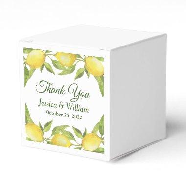 Lemons & Greenery Watercolor Gift Wedding Favor Boxes