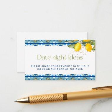 Lemons Italian Tiles Bridal Shower Date Night Enclosure Invitations