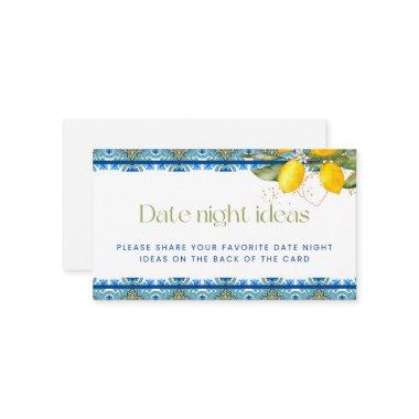 Lemons Italian Tiles Bridal Shower Date Night Enclosure Invitations