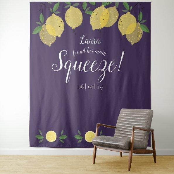 Lemons Main Squeeze Bridal Shower Purple Backdrop