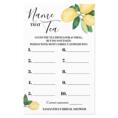 Lemons Name that Tea  Game  Flyer