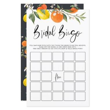 Lemons Oranges Botanical Bridal Shower Bingo Game