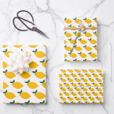 Lemons Pattern Cute CUSTOM  Birthday Wrapping Paper Sheets