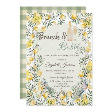 Lemons Peacock Green Plaid Brunch & Bubbly