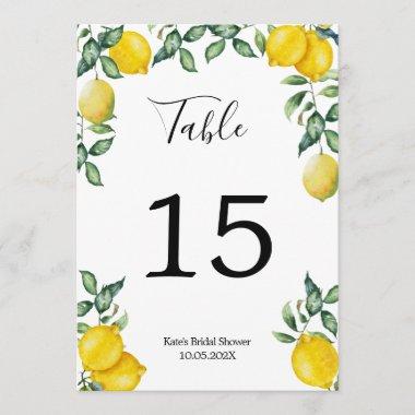 Lemons Personalized Table Number