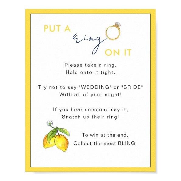 Lemons Put a ring on it  Game Poster