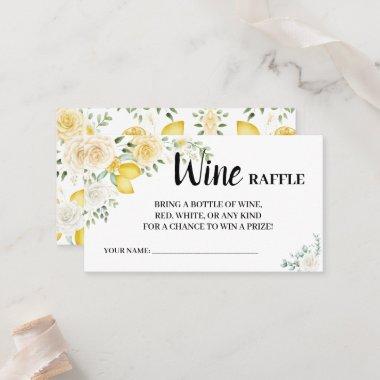 Lemons & Roses Wine Raffle Ticket Bridal Shower