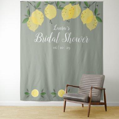 Lemons Sage Green Bridal Shower Photo Backdrop