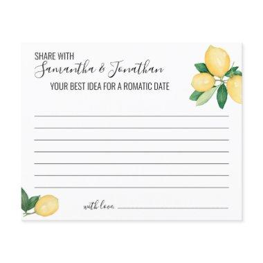 Lemons Share a Date Idea Shower Game  Flyer