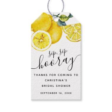 Lemons Sip Sip Hooray Favor Bridal Shower Gift Tags