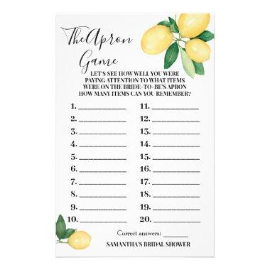 Lemons The Apron Bridal Shower Game Invitations Flyer