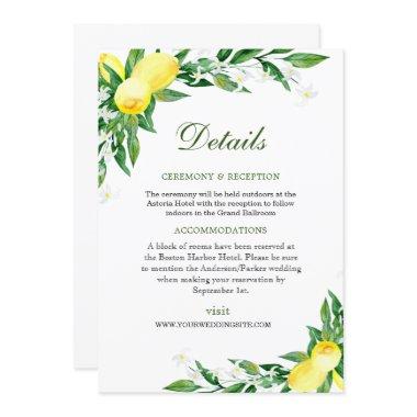 Lemons Wedding Reception Details Enclosure Invitations