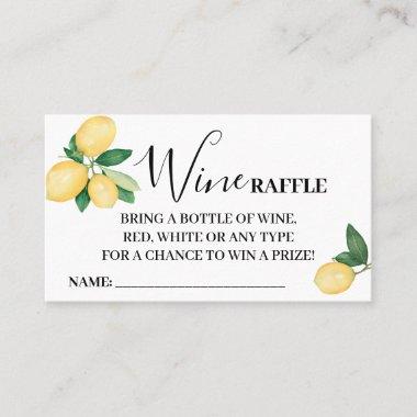 Lemons Wine Raffle Ticket Invitations Bridal Shower