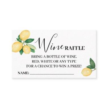 Lemons Wine Raffle Ticket Invitations Bridal Shower