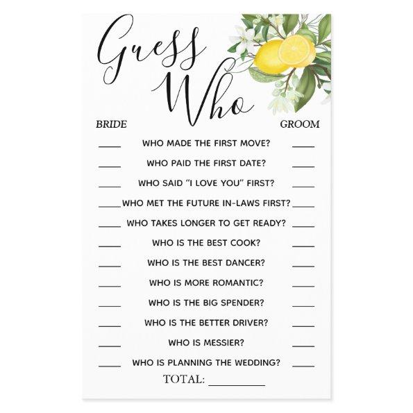 Lemony Guess Who  game  Flyer