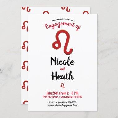 LEO Zodiac Astrology July August Engagement Party Invitations
