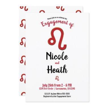 LEO Zodiac Astrology July August Engagement Party Invitations