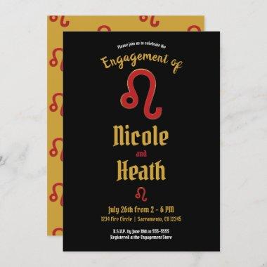 LEO Zodiac Astrology July August Engagement Party Invitations