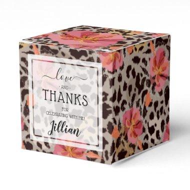 Leopard and Floral Print Pattern Favor Boxes
